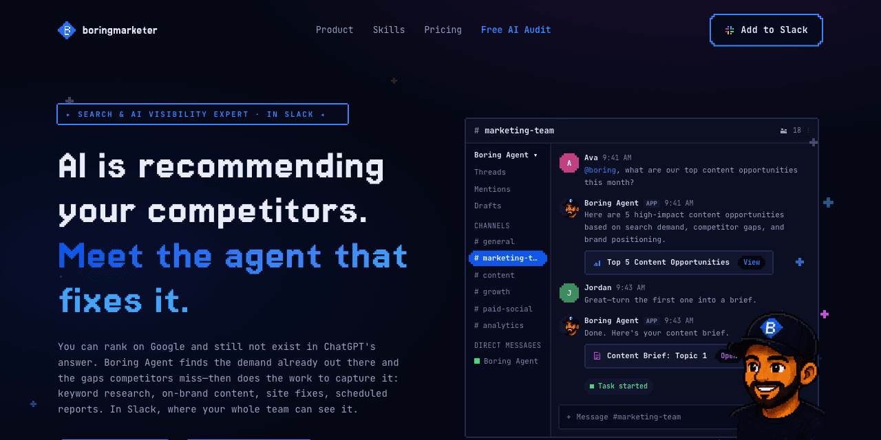 boringmarketing.com — the Search & AI Visibility Agent